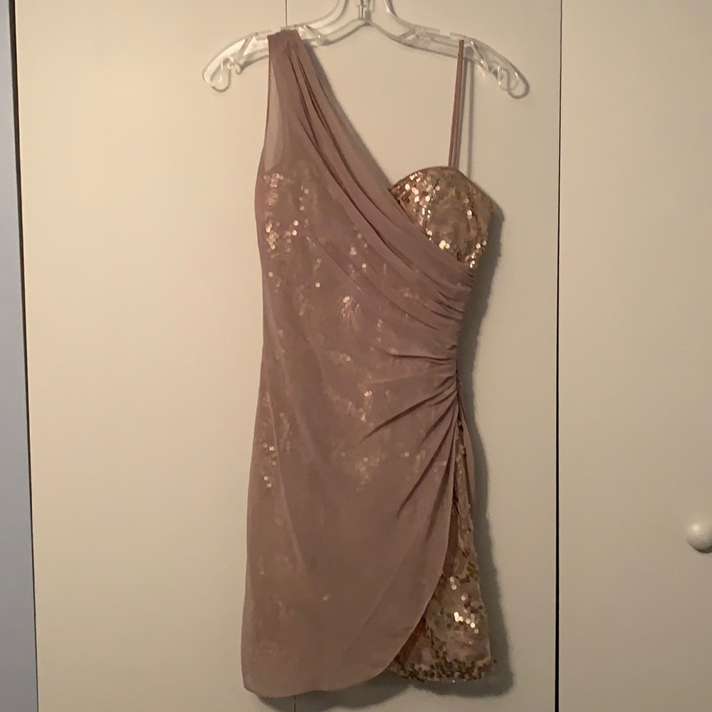 Homecoming dress.  Sequin sheer overlay dress